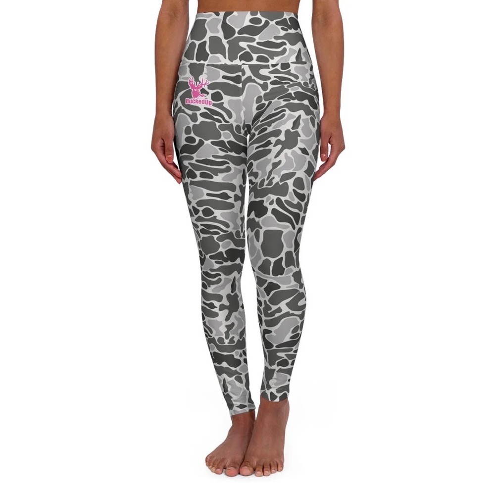 Bucked Up Leggings White Duck Camo Pink Logo Green Hunting Women M